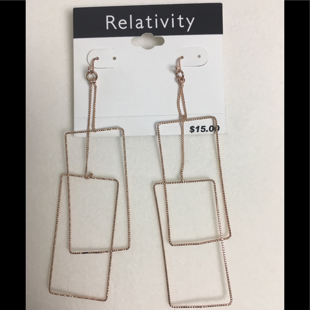 Relativity Double Rectangle Drop Earrings